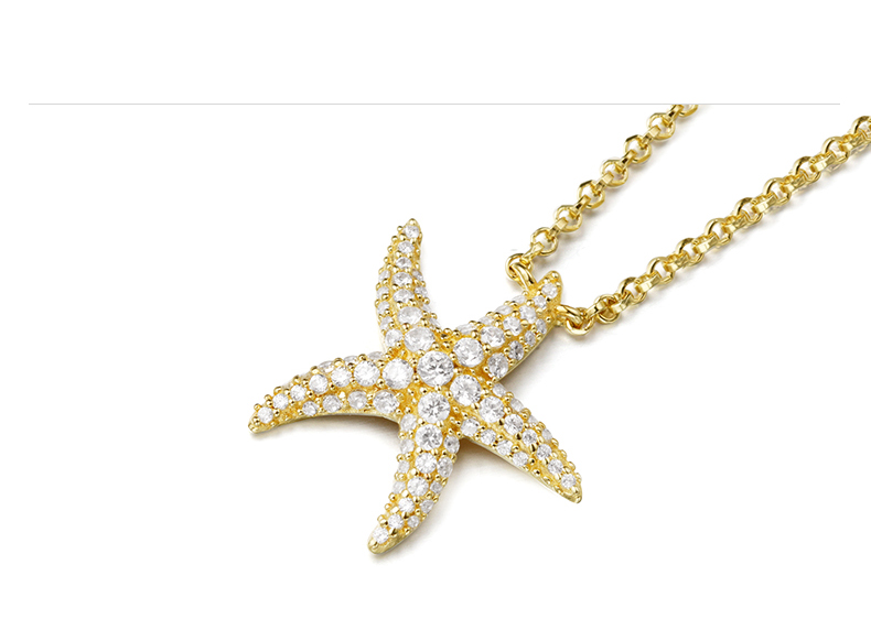 澳洲仓apmmonacoac3178oxy银镶晶钻金色海星女士项链原价960元预订2周