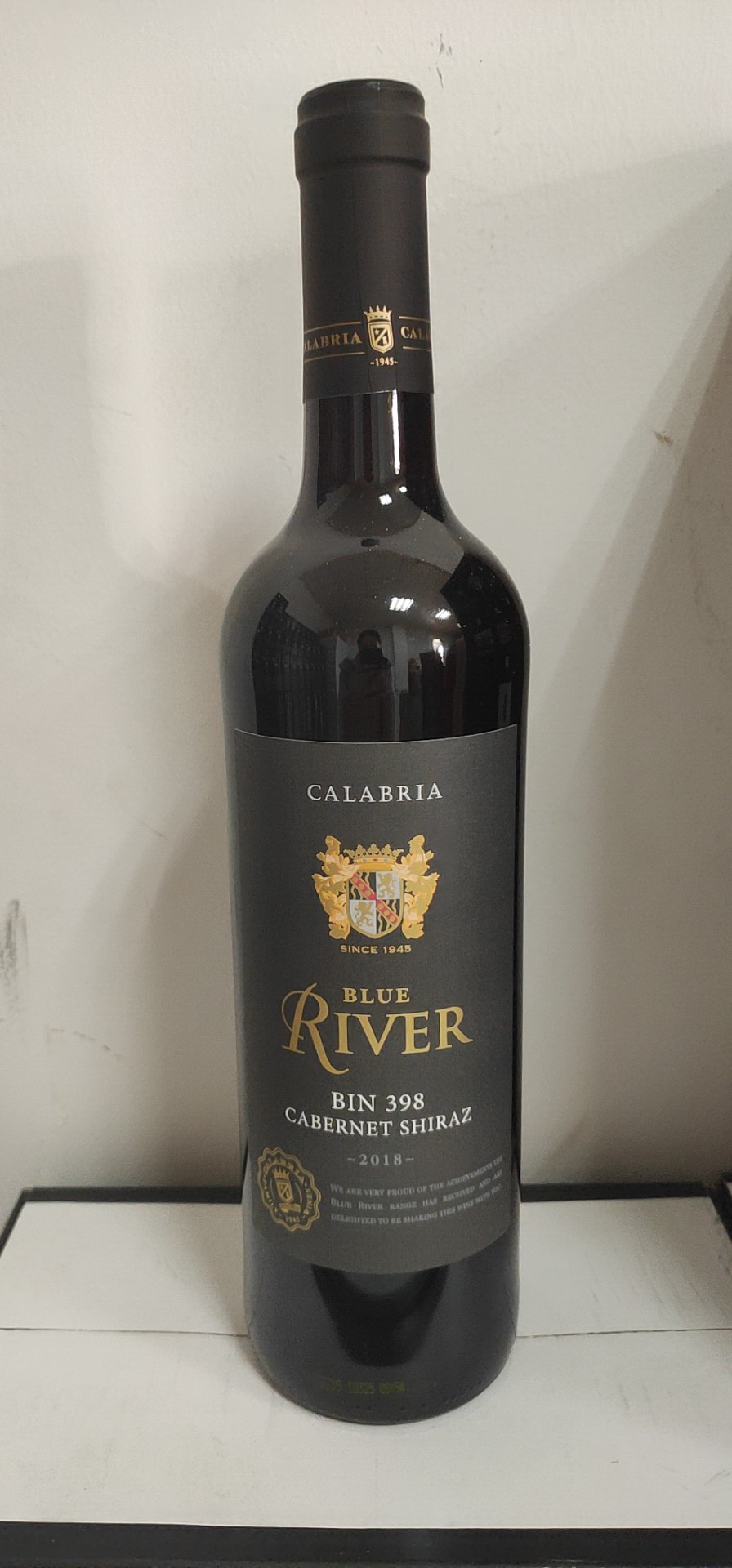 卡拉布里亚家族酒业 蓝河(灰标)bin398 赤霞珠西拉红葡萄酒 木塞(偏远