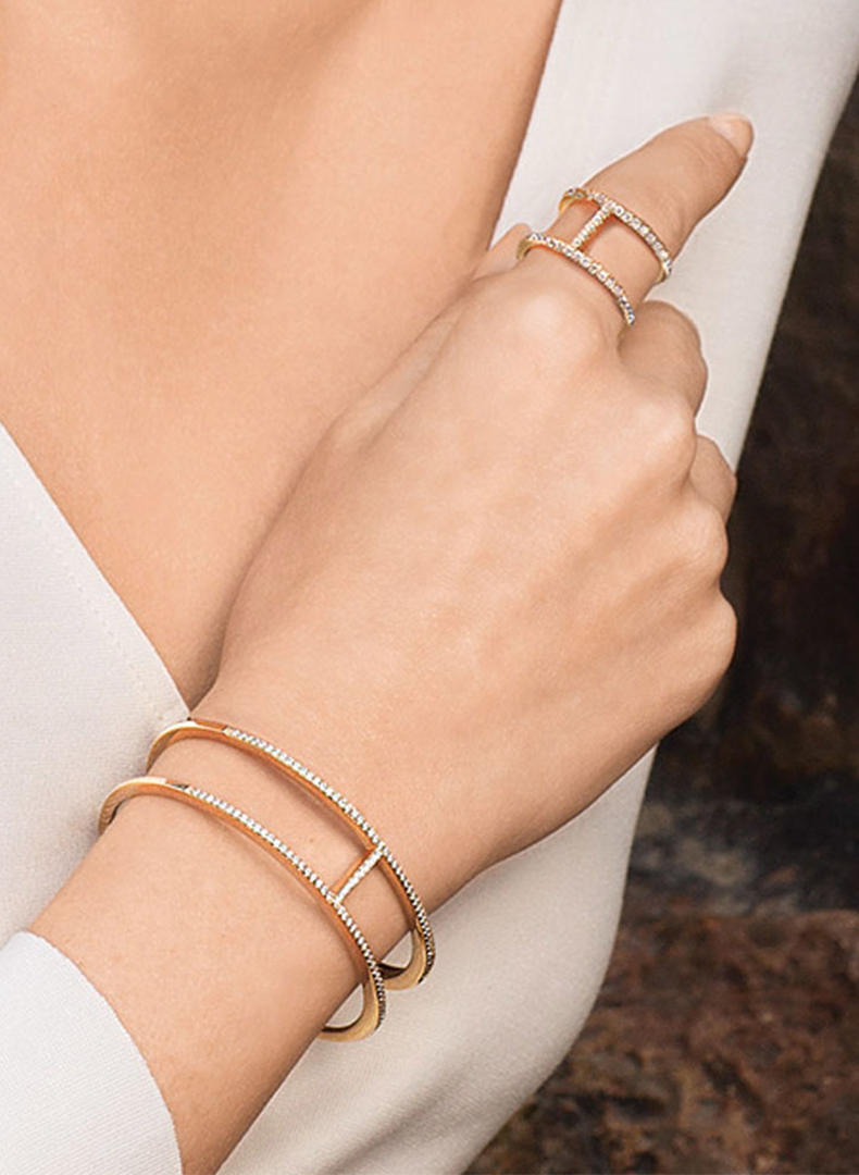 澳洲仓限量apmmonacoab3189oxy金色纯银镶晶钻开口手镯原价1305元